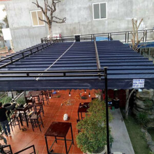 Lắp đặt mái xếp di động nhà hàng giá rẻ