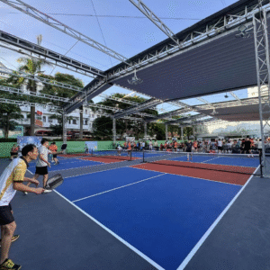 Mái xếp di động, mái xếp lượn sóng sân Pickleball